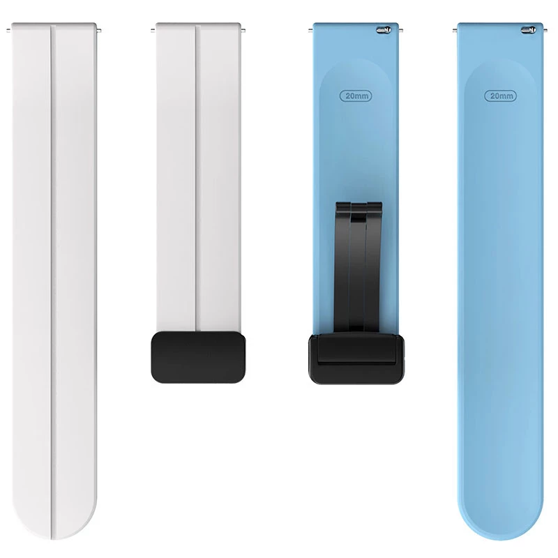 Силіконовий ремінець Classy для Smart Watch 20mm – White / Blue. Фото 4 з 4