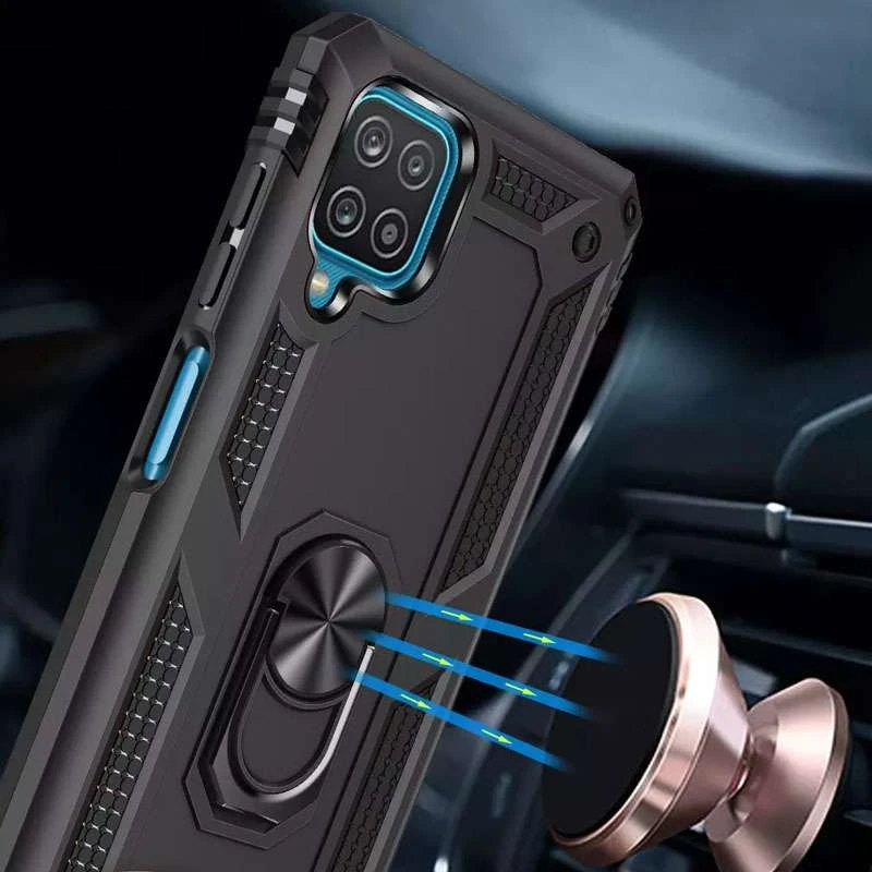 Протиударний чохол Serge Ring з кільцем на Samsung Galaxy M12 – Чорний. Фото 6 з 7