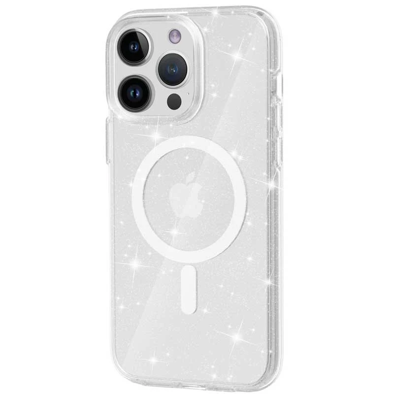 

Чехол с блестками и MagSafe на Apple iPhone 14 Pro Max (6.7") (Clear+Glitter)