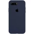 Чехол Silicone Case с закрытым низом для Apple iPhone 7 plus / 8 plus – Темно-синий / Midnight blue. Фото 1 из 3