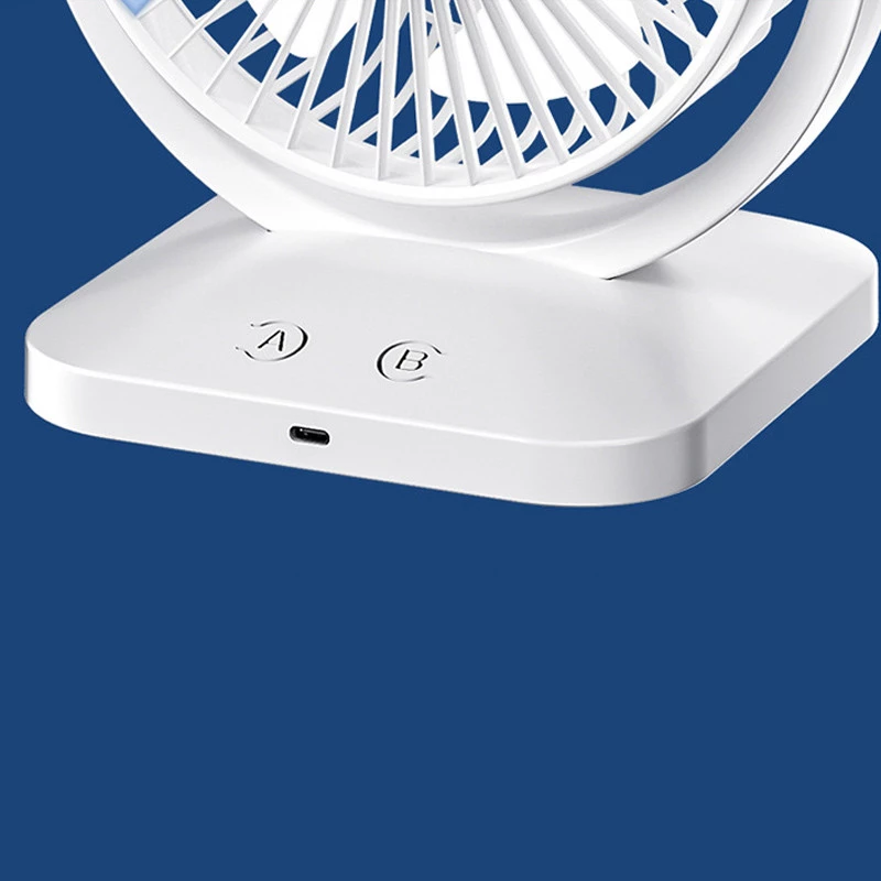 Настільний вентилятор Double head з регулюванням кута нахилу 3000 mAh – White. Фото 5 з 7