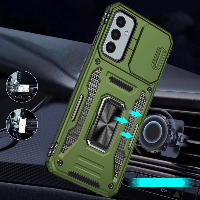 Ударостійкий чохол Square Ring зi шторкою на камеру на Samsung Galaxy A56 5G – Оливковий / Army Green. Фото 5 з 8