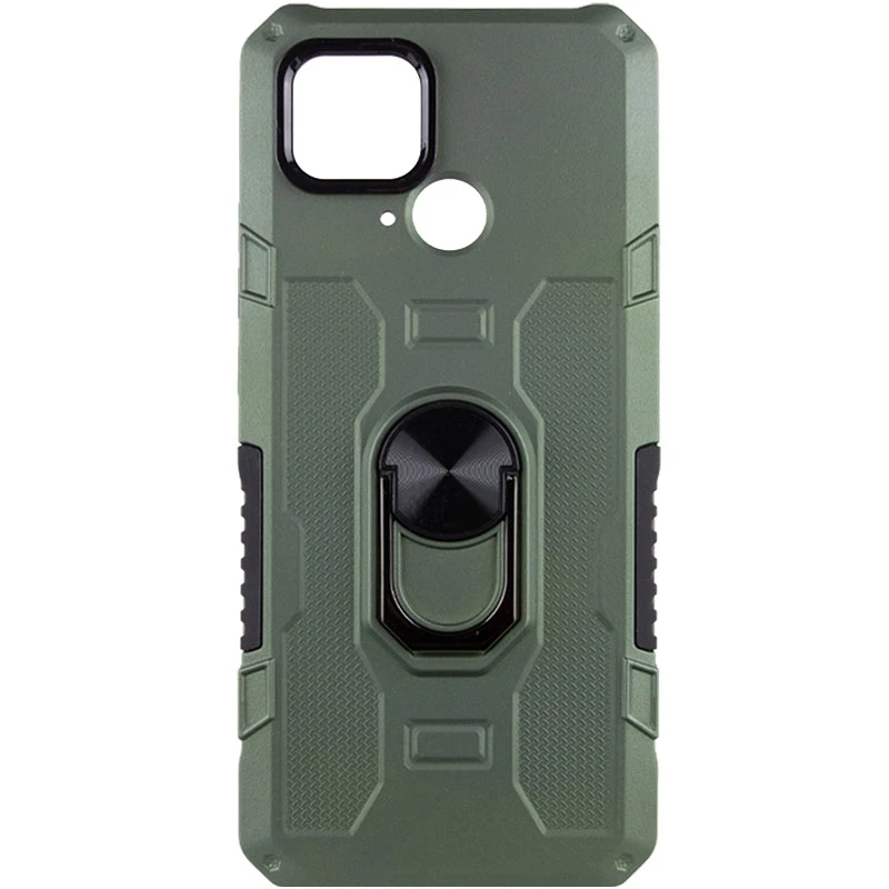 

Протиударний чохол Military з підставкою-кільцем на Xiaomi Redmi 10C (Зелений)