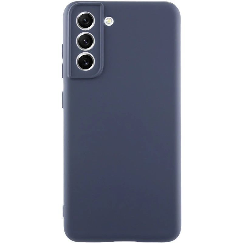 Цветной силиконовый чехол GETMAN с закрытой камерой на Samsung Galaxy S21 – Синий / Midnight Blue. Фото 1 из 6