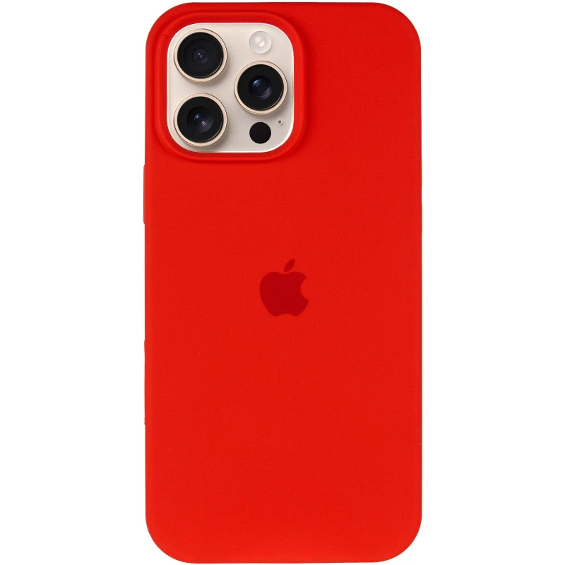 Чехол Silicone Case с закрытым низом для Apple iPhone 15 Pro Max (6.7") – Красный / Red. Фото 3 из 8