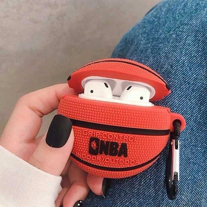 Силіконовий футляр Brand для навушників AirPods 1/2 + карабін – NBA. Фото 3 з 3