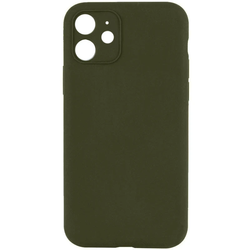 Чохол з захистом камери Silicone Case для Apple iPhone 12 (6.1") – Зелений / Dark Olive. Фото 1 з 1