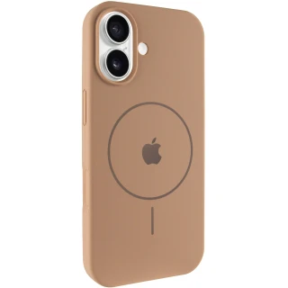 Чохол Silicone Case Full Protective (AA) V2 with MagSafe для Apple iPhone 17 (6.3") — Бежевий / Desert Gold