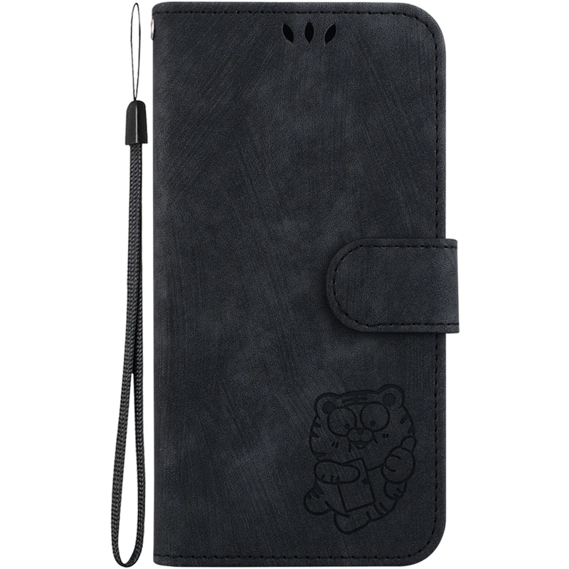 Кожаный чехол-книжка Cute Tiger для Samsung Galaxy A37 5G – Black. Фото 1 из 4