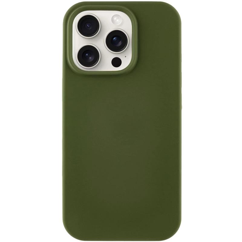 Чохол з закритим низом Silicone Case на Apple iPhone 15 Pro (6.1") – Зелений / Dark Olive. Фото 1 з 8