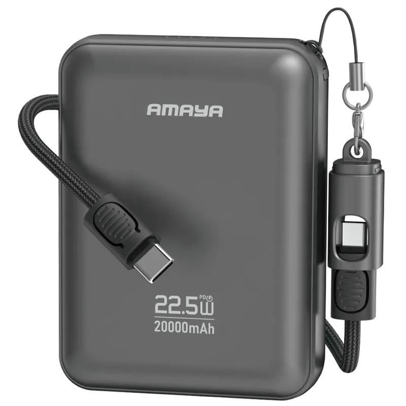 Портативное ЗУ Power Bank Amaya F237C PD22.5W with cable 20000 mAh – Grey. Фото 1 из 2