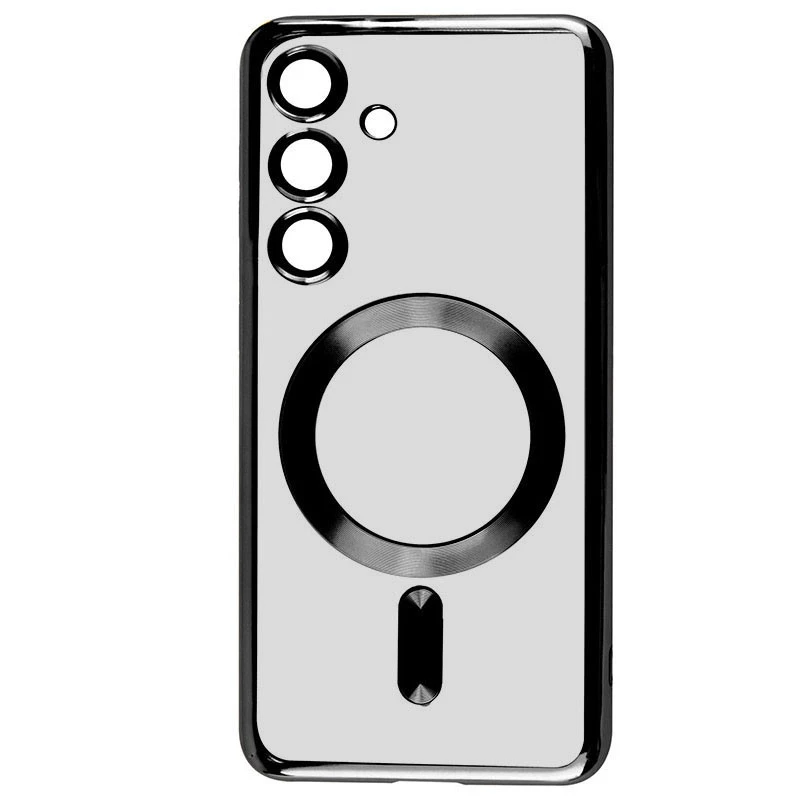 Хромовий TPU чохол з MagSafe на Samsung Galaxy S23 FE – Black. Фото 2 з 3