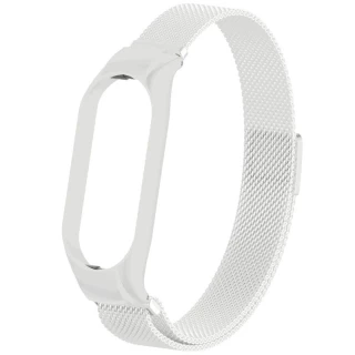Ремешок Milanese Loop Design для Xiaomi Mi Band 8 — White