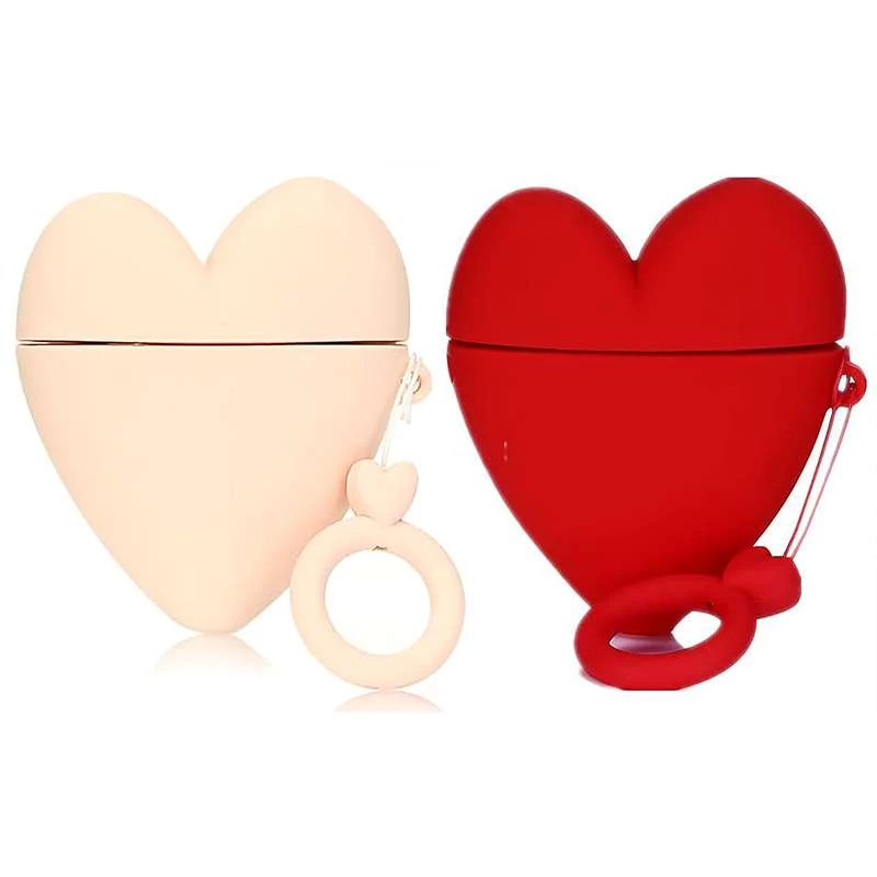 Силіконовий футляр Lucky Heart series для навушників AirPods 1/2 + кільце фото 1 з 1