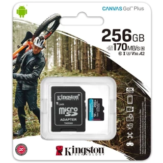 Карта пам'яті Kingston MicroSDXC 256GB U3 Canvas Go! Plus R170MB/s 90W + adapter (SDCG3/256GB) фото 1 Карта пам'яті Kingston MicroSDXC 256GB U3 Canvas Go! Plus R170MB/s 90W + adapter (SDCG3/256GB) фото 1 з 1
