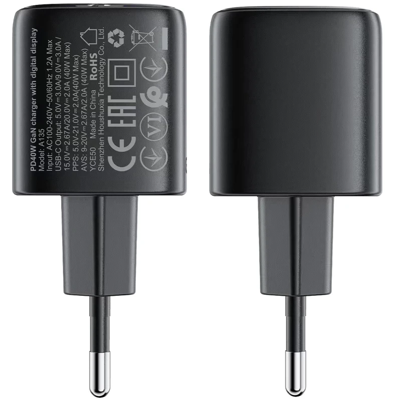 МЗП Acefast A135 PD40W GaN (1USB-C) – Black. Фото 6 з 7