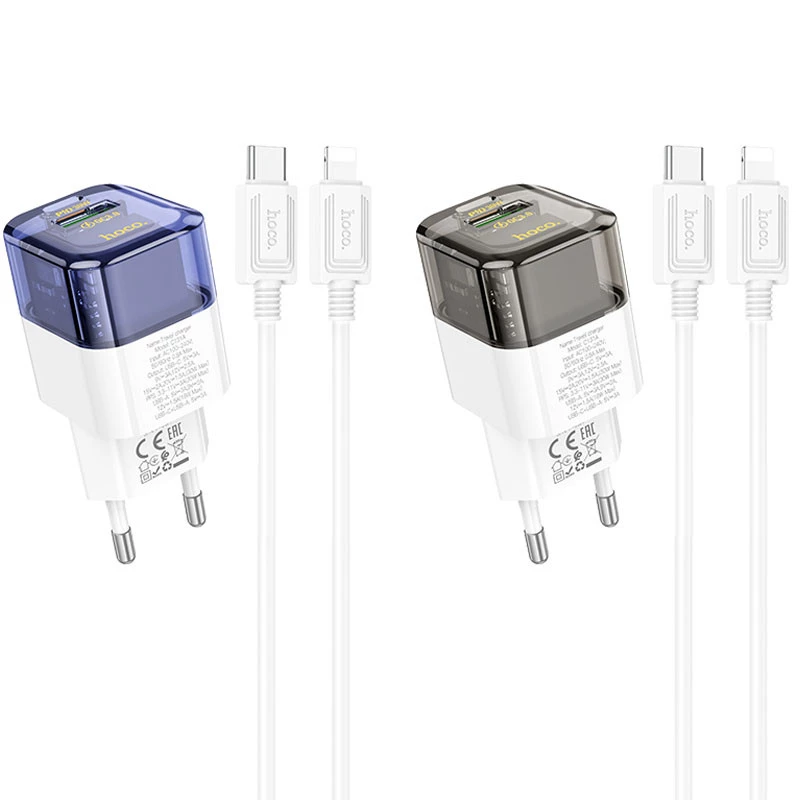 СЗУ Hoco C131A Platium PD30W+QC3.0 + Type-C to Lightning фото 1 из 2