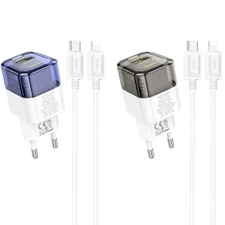 СЗУ Hoco C131A Platium PD30W+QC3.0 + Type-C to Lightning фото 1 СЗУ Hoco C131A Platium PD30W+QC3.0 + Type-C to Lightning фото 1 из 2
