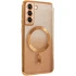 Чохол з блискітками, захисними лінзами на камеру та MagSafe на Samsung Galaxy S21 FE – Золотий / Gold. Фото 2 з 11