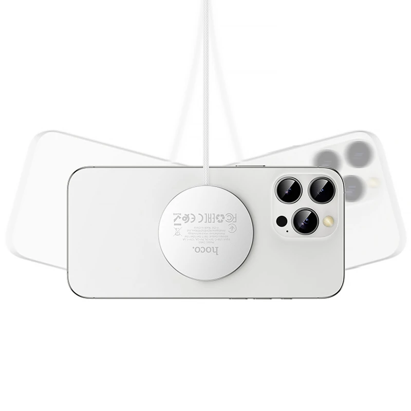БЗП Hoco CW63 Fast Qi2 magnetic 15W – White. Фото 5 з 5