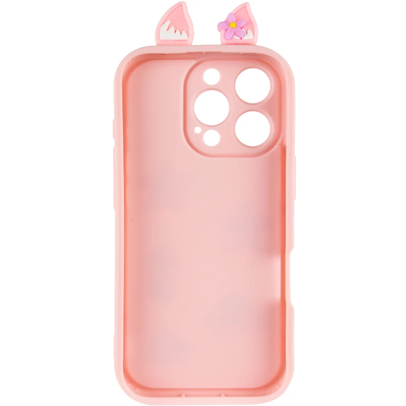 Силіконовий чохол Funny Toys with Ears для Apple iPhone 16 Pro – Light Pink. Фото 4 з 6