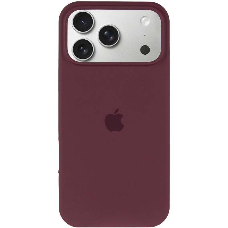 Чохол Silicone Case з закритим низом на Apple iPhone 17 Pro (6.3") – Бордовий / Plum. Фото 3 з 6