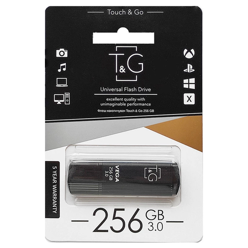 Флеш-драйв USB 3.0 Flash Drive T&G 121 Vega Series 256GB – Чорний. Фото 3 з 3