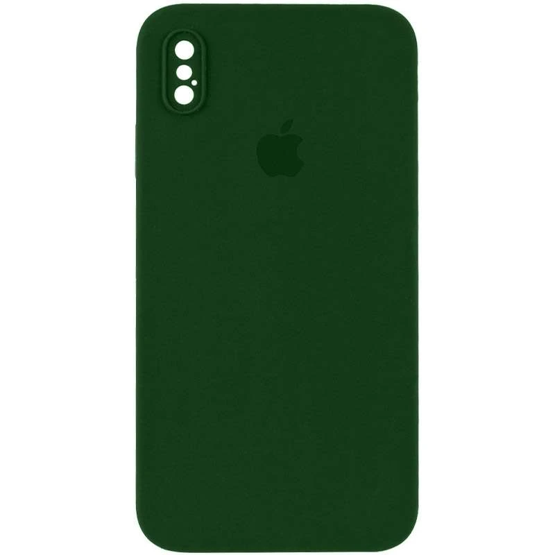 

Чехол Silicone Case Square с защитой камеры для Apple iPhone XS (5.8") (Зеленый / Army green), Зелений / army green