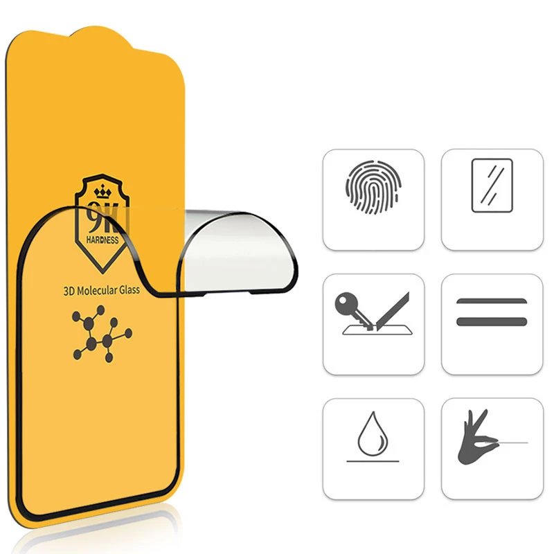 Молекулярне 3D скло Flexible Molecular на Apple iPhone 14 Pro (6.1") – Чорний. Фото 4 з 4