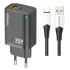 СЗУ Amaya E215D PD25W+QC3.0 (1USB-A/1C) + кабель USB to Type-C – Black. Фото 1 из 2