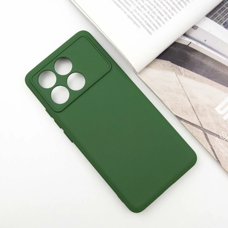 Чехол Silicone Case Lakshmi с закрытой камерой для Xiaomi Redmi Note 13 Pro 4G – Зеленый / Dark green. Фото 3 из 9