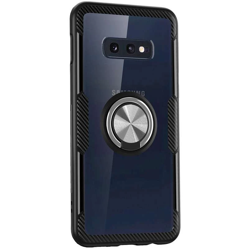 

Чохол Deen CrystalRing з магнітним кільцем на Samsung Galaxy S10e (Безбарвний / Чорний)