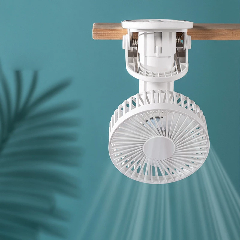 Портативний вентилятор K37 з затискачем 2000mAh – White. Фото 6 з 8