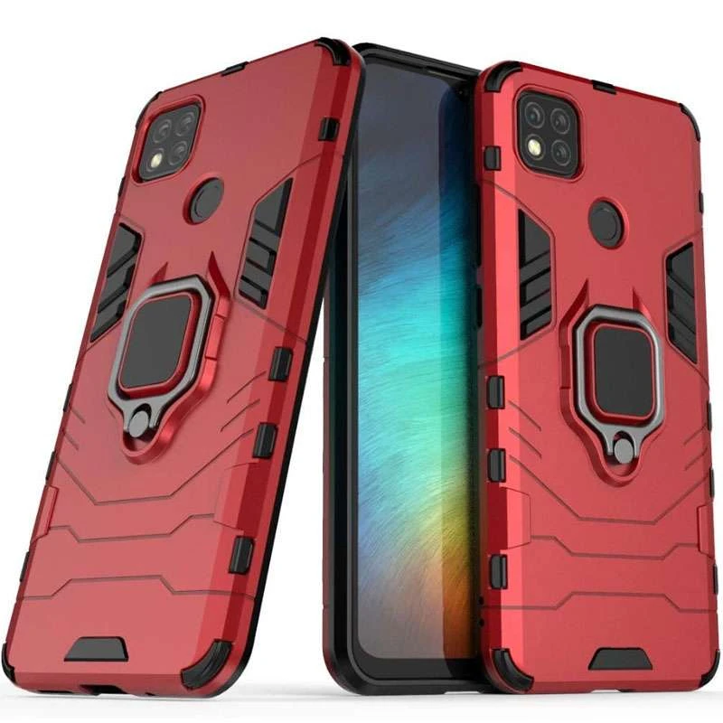 Протиударний чохол Transformer з кільцем на Xiaomi Redmi 9C – Червоний / Dante Red. Фото 2 Протиударний чохол Transformer з кільцем на Xiaomi Redmi 9C – Червоний / Dante Red. Фото 2 з 4