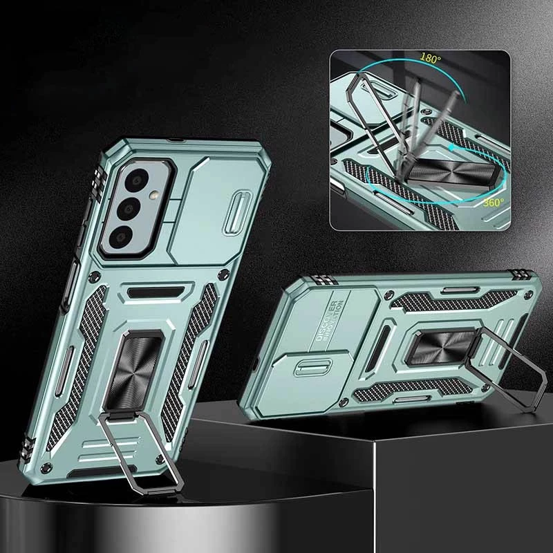 Ударостійкий чохол Square Ring зi шторкою на камеру на Samsung Galaxy A26 5G – Зелений / Light Green. Фото 5 з 6