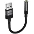 Перехідник Acefast J13 USB male to AUX 3.5mm female – Black. Фото 3 з 5