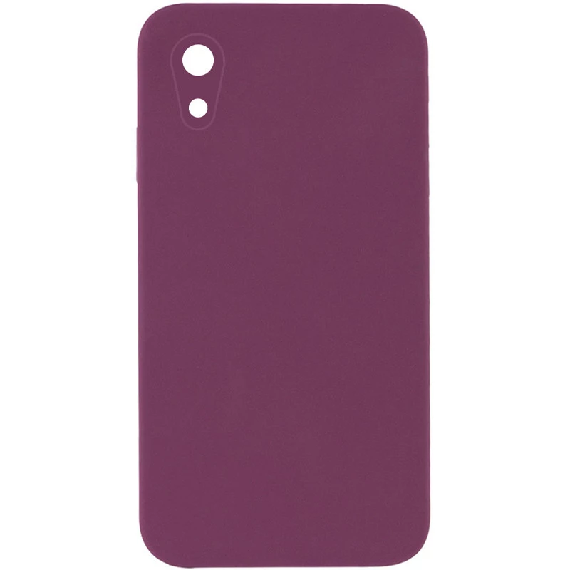 Чохол Silicone Case Square L з захистом камери на Apple iPhone XR (6.1") – Бордовий / Maroon. Фото 1 з 3