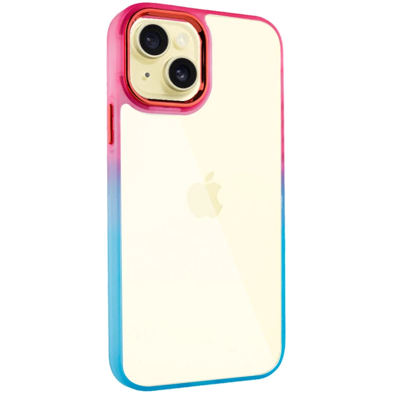 Силиконовый чехол фреш для Apple iPhone 13 (6.1") – Бирюзовый / Розовый. Фото 2 из 5