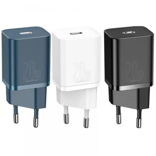 СЗУ Baseus Super Si Quick Charger 1C 20W + кабель Type-C to Lightning фото 1 из 3