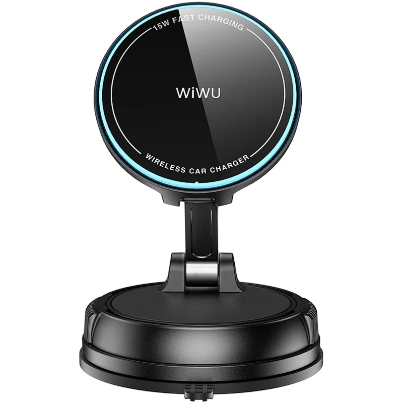 Автотримач з БЗП WIWU CH-326 Universal Vacuum Suction Magnetic 15W – Black. Фото 4 з 8