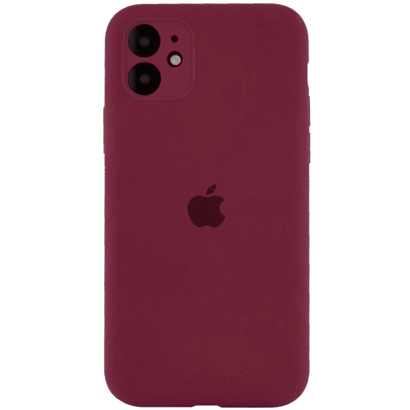 

Чохол Silicone Case з захистом камери на Apple iPhone 12 (6.1") (Бордовий / Plum / PVH)