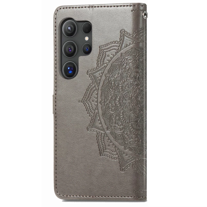 Кожаный чехол-книжка Art Case с визитницей для Samsung Galaxy S25 Ultra – Серый. Фото 7 из 11