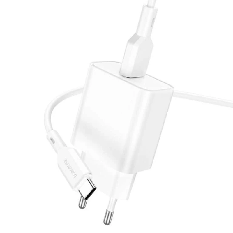 МЗП Borofone BA72A Spring QC3.0 USB to Type-C – White. Фото 2 з 4