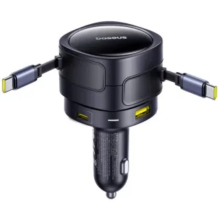 АЗП Baseus Enjoyment Max PD90W with retractable cables (1USB-A/3C) (C00035507121) фото 1 з 3