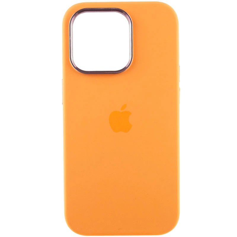Чехол Silicone Case с металлическими кнопками для Apple iPhone 14 Pro Max (6.7") – Оранжевый / Marigold. Фото 3 из 9