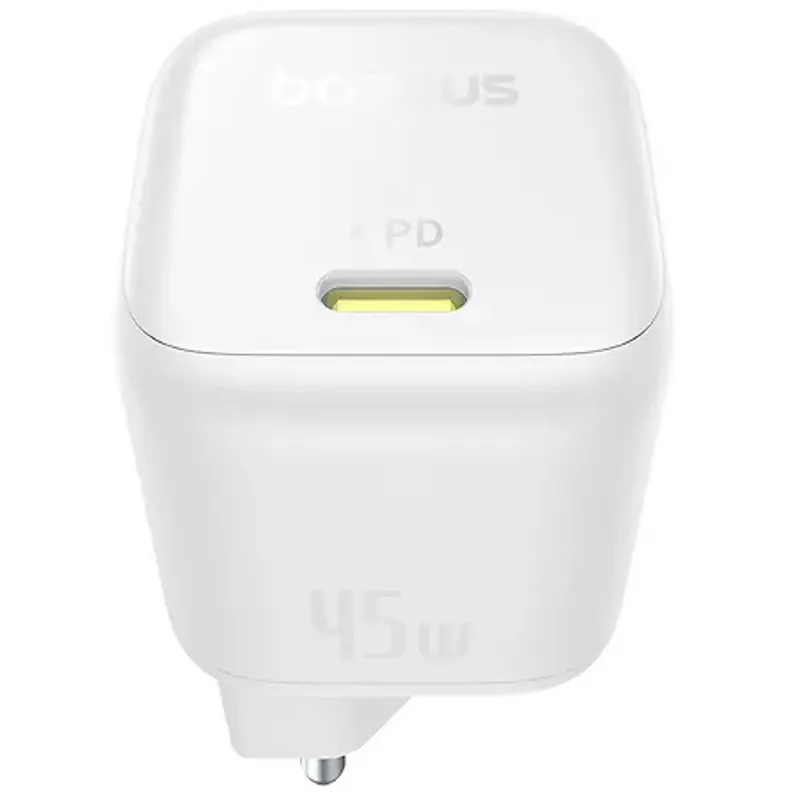 МЗП Baseus PicoGo GaN Fast Charger 45W (1USB-C) (P10176800) – Moon White. Фото 3 з 4