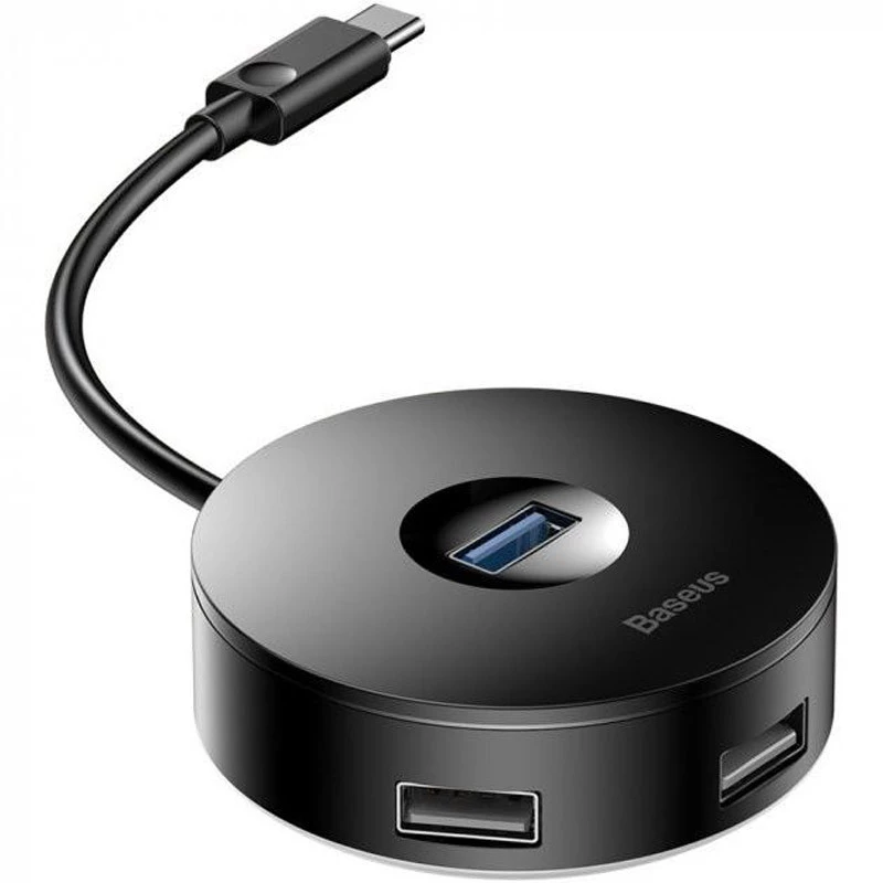 Перехідник HUB Baseus Round Box Type-C to USB 3.0 + 3USB 2.0 – Чорний. Фото 2 з 4