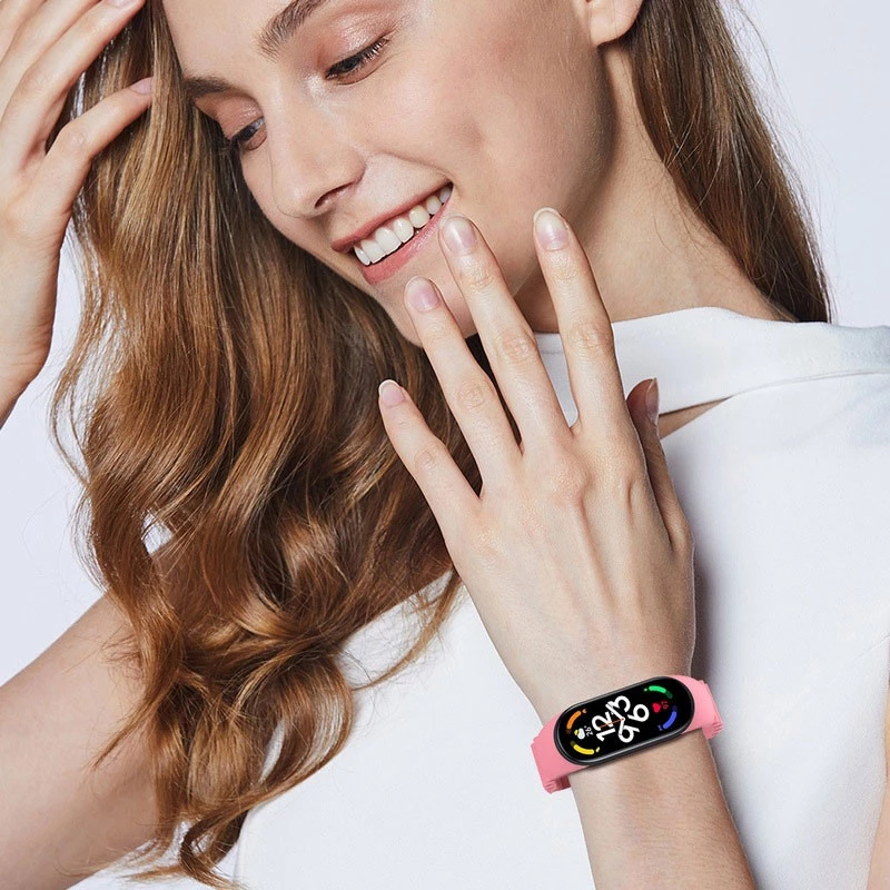 Ремінець Ocean Band для Xiaomi Mi Band 9/8 – Рожевий / Pink. Фото 10 з 10