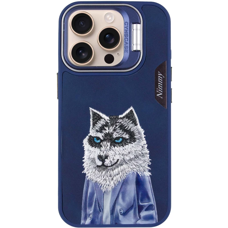 TPU+PC чехол с животными для Apple iPhone 16 Pro – Blue Wolf. Фото 3 из 8