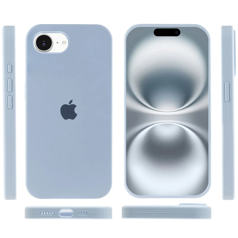 Чохол Silicone Case з закритим низом на Apple iPhone 16e (6.1") – Блакитний / Sweet Blue. Фото 5 з 6